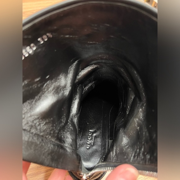 GUCCI || GG Monogram Guccissima Maud Black Leather Short Moto Ankle Boots US 8.5 - Picture 13 of 16